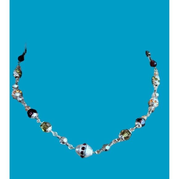 Brighton Silver Tone Multicolor Crystals Necklace 32.5g - Picture 9 of 9